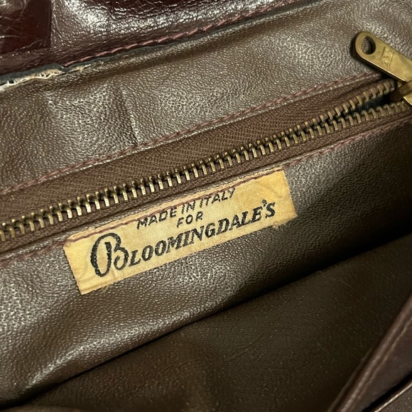 Vintage Brown Leather Bloomingdales Purse made in Italy - Picture 13 of 14